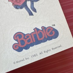 Vintage 80s CTP 1983 Scratch & Sniff Matte Rose Barbie Sticker Sheet Roses Scent