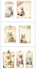 Pretty Cats Junk Journals Scrapbook Embellishments USA