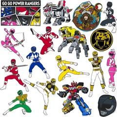POWER RANGERS MIGHTY MORPHIN VARIETY DIE CUT VINYL 50 CT STICKER PACK