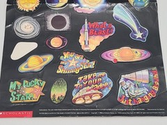 Glow In Dark Sticker Zodiac Space Poster Vintage 1988 Scholastic + Bonus Tags