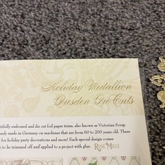 Anna Griffin Holiday Medallion Dresden Die Cuts Gold Foil New 47 Dies Germany