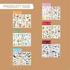 12 Sheets Rub on Transfers for Furniture Crafts Butterfly Flower Plant Stickers