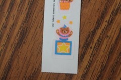 Vintage 1983 Sticker strip Teddy Bears Jack in box Hot air balloon envelope