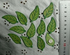 Solid Metal LEAVES 17 x 40mm – 2 Toned GREEN – 12 Pack – C-25939Lg Cherry T2DH