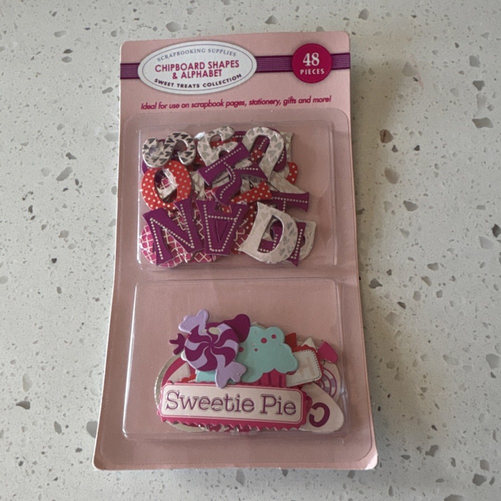 Chipboard Shapes & Alphabet Sweet Treats Chipboard Scrapbooking Accents