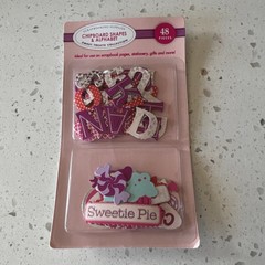 Chipboard Shapes & Alphabet Sweet Treats Chipboard Scrapbooking Accents
