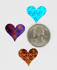 Valentines Heart Sticker Sheet with Assorted Patterns Metallic Stickers 200 Pack