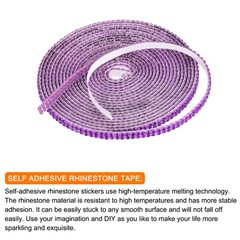 0.2 Inch Self Adhesive Rhinestone Strips 3 Yard for Crafts,Fantasy Purple