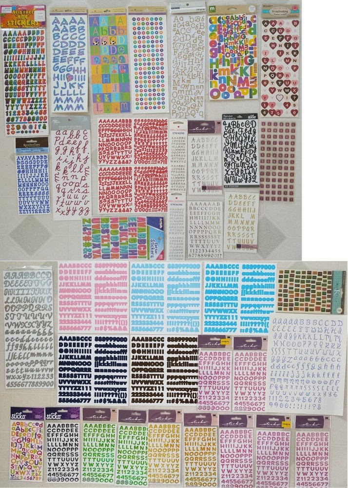 Alphabet Letter Stickers Large Lot Recollections Miss Elizabeth & More NEW