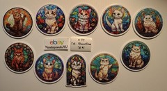 Cats – Stained Glass -Stickers -10 PCs – 5 styles available! See Description
