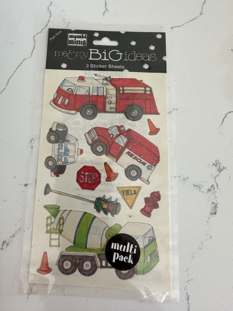 Me & My Big Ideas Mambi Minis «Things That Go» Stickers Fire Truck Scrapbooking