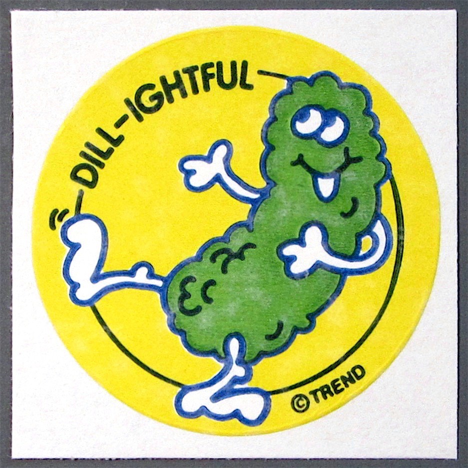Vintage TREND Scratch and Sniff MATTE Sticker DILL PICKLE