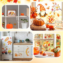 16 Sheets Fall Thanksgiving Rub on Transfers for Crafts and Furniture Maple Leaf