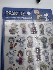 1pc-3D Crystal Puffy Snoopy Stickers Peanuts Charlie Brown (Pink Or Blue) Korea