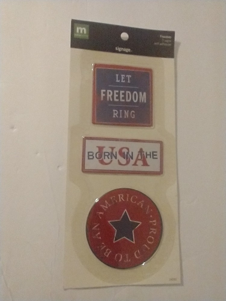 Making Memories Signage «Freedom» Patriotic 3pc Set – NOS 2004 – Red White Blue