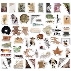 50pcs RETRO COTTAGECORE Vintage Stickers,Aesthetic Victotia Flowers Peacock,125