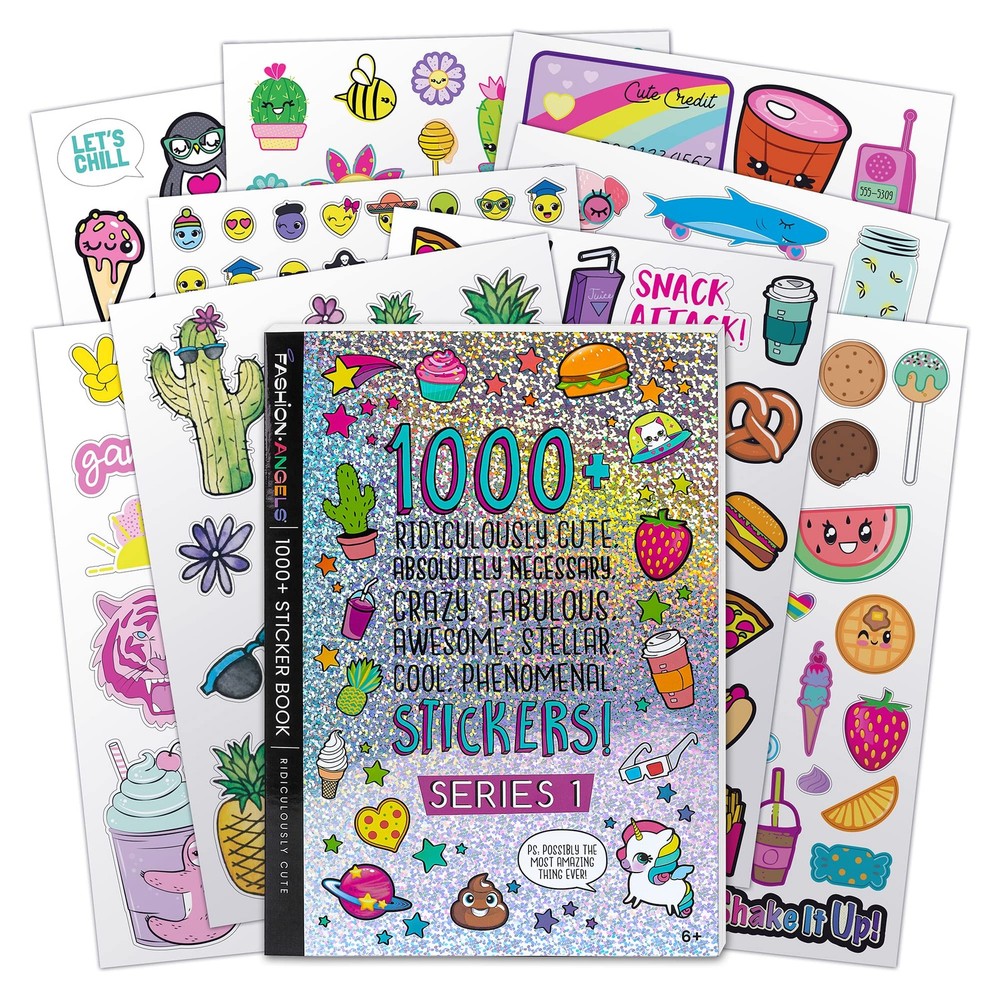 1000+ Cute Kids Stickers Book 40 Pages Scrapbook Planner Craft Reward Sticke