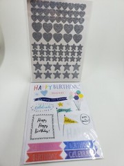 CR6 American Crafts Crate Paper Hooray! 153 Birthday Stickers New
