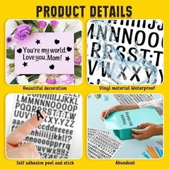 15 Sheet Small Letter Stickers – 1/2 Inch Black Vinyl Self Adhesive Alphabet …