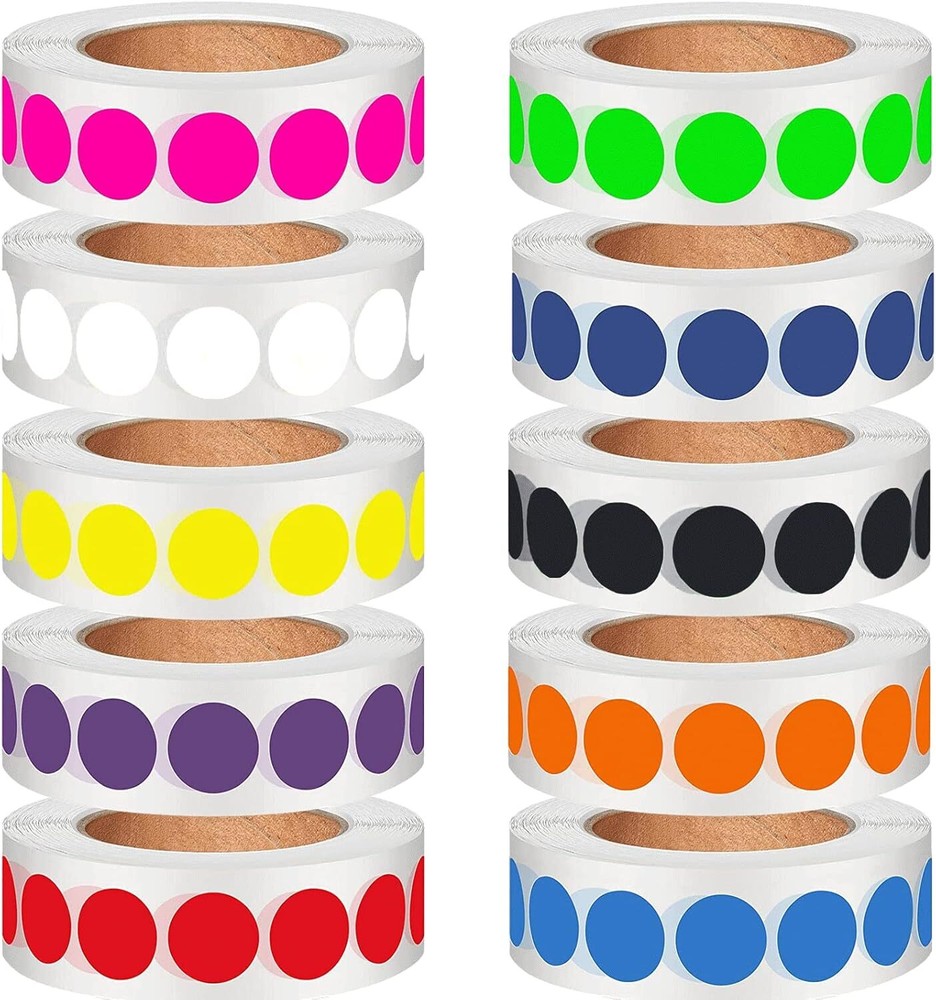 10000 PCS Color Dot Stickers 1/2 inch Colored Circle Stickers Round Stickers …