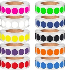 10000 PCS Color Dot Stickers 1/2 inch Colored Circle Stickers Round Stickers …
