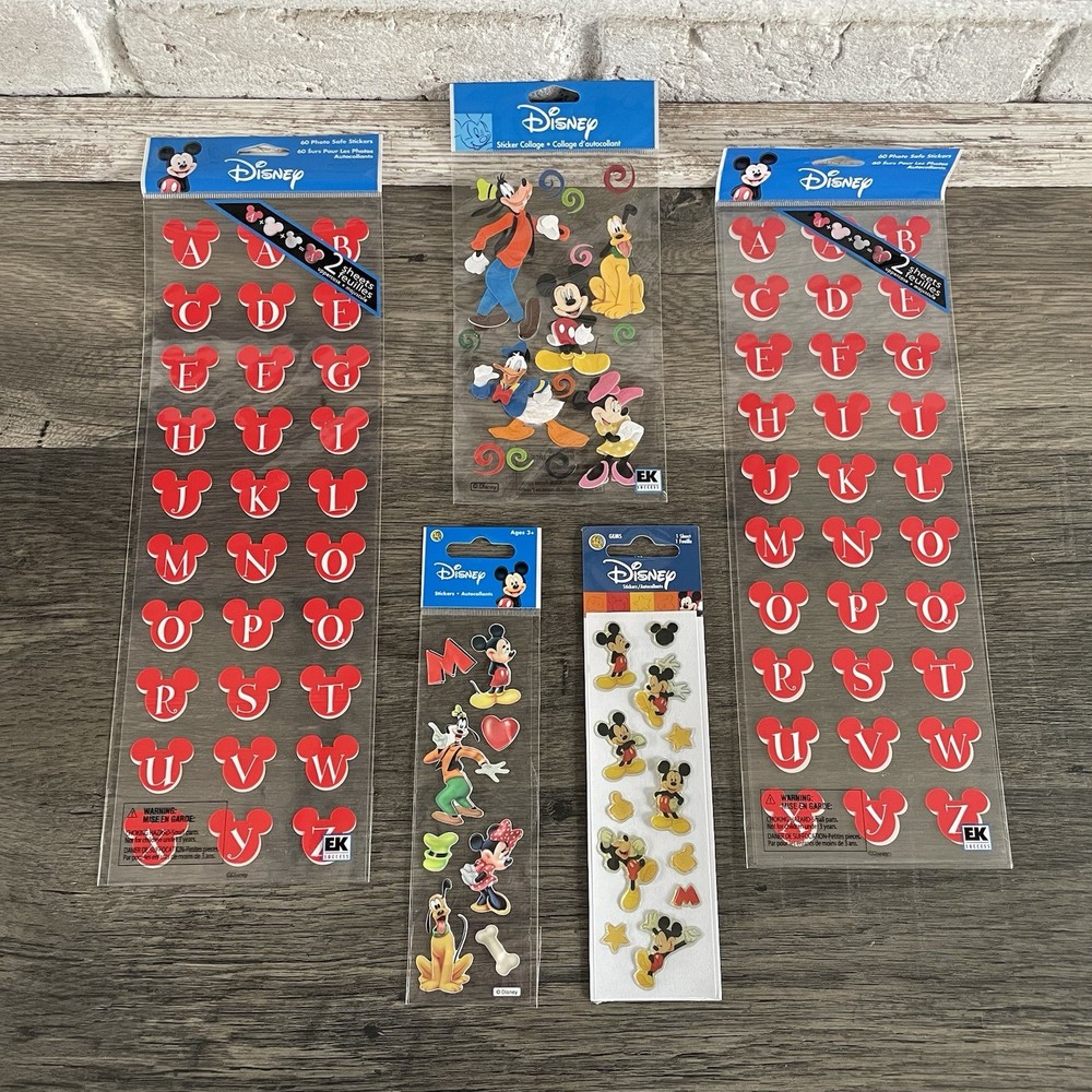 Disney Mickey Mouse and Friends Scrapbooking Stickers~Lot of 5 Packs~NEW