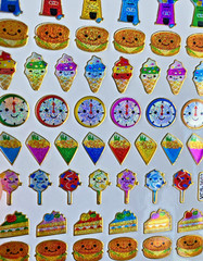 Sparkle Retro Snacks Sticker Sheet (1 Sheet, 4×5 In., .5-.75 In. Stickers)