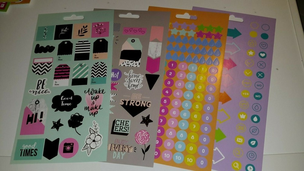 4X STICKERS FOR SCRAPBOOKING MIX WITH FOIL (ST91)