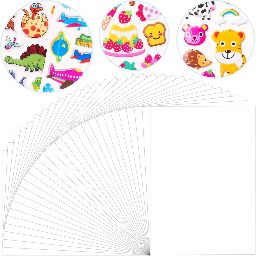 Beyumi 30 Packs Sticker Collecting Album Pages, Reusable Double-Sided Release