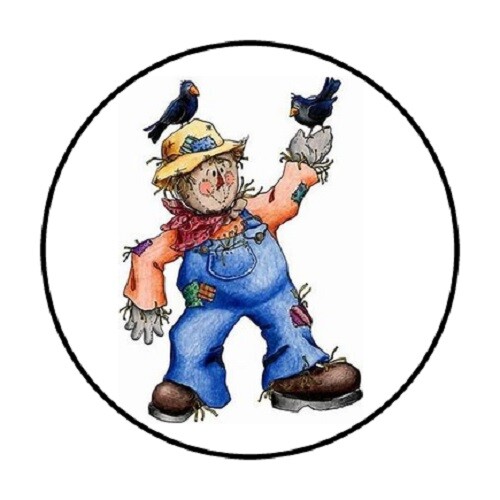 48 Scarecrow crows !! ENVELOPE SEALS LABELS STICKERS 1.2″ ROUND