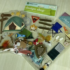 Sticker Lot 3 Jolee’s Boutique Camp Camping Tent Fire Sleeping Bag Scrapbook