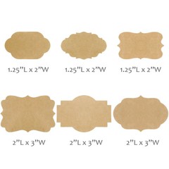 Wrapables Kraft Paper Sticker Labels for Lids, Jars, Bottles, (450pcs), Assorted
