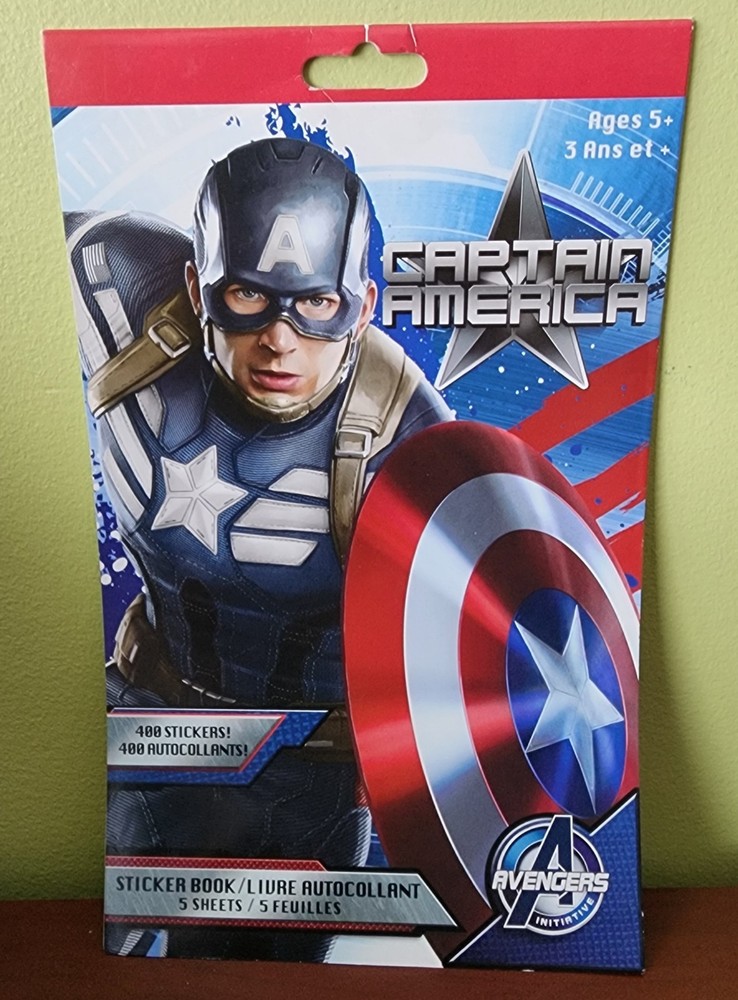 Captain America Sticker Book – Marvel – 5 Sheets (400 stickers) NEW