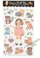 PAPER DOLL MATE DECO STICKER SET 6 PCS. AFROCAT BOY GIRL DOLL STICKERS #2