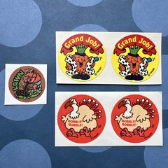 vintage 80s 90s + scratch & sniff Stickers Hallmark Trend Gordy Lot