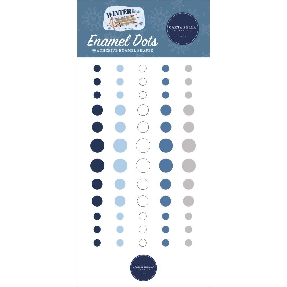 Crafts Enamel Dots CB Winter Time Blue Gray White