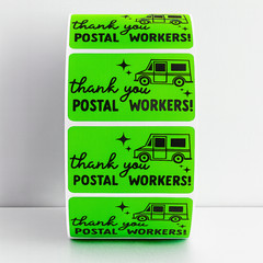 thank You Postal Workers rectangle labels | thermal sticker labels packaging