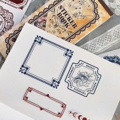ZHIJIANHZ Vintage Lace and Frame Sticker Book,30 Sheets PET Transparent