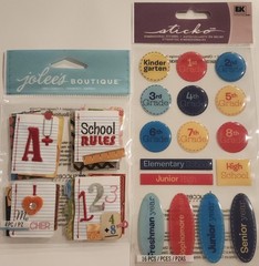 Lot of 6 JOLEE’S BOUTIQUE Sticko Creative Touch SCHOOL Scrapbooking Stickers
