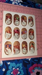 Vintage Hallmark Stickers Baby Babies In Bassinets 1 Sheet