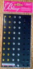 JOLEES Metallic Yellow Black Large Gem BLING ROUND GEMSTONES SCRAPBOOK STICKERS
