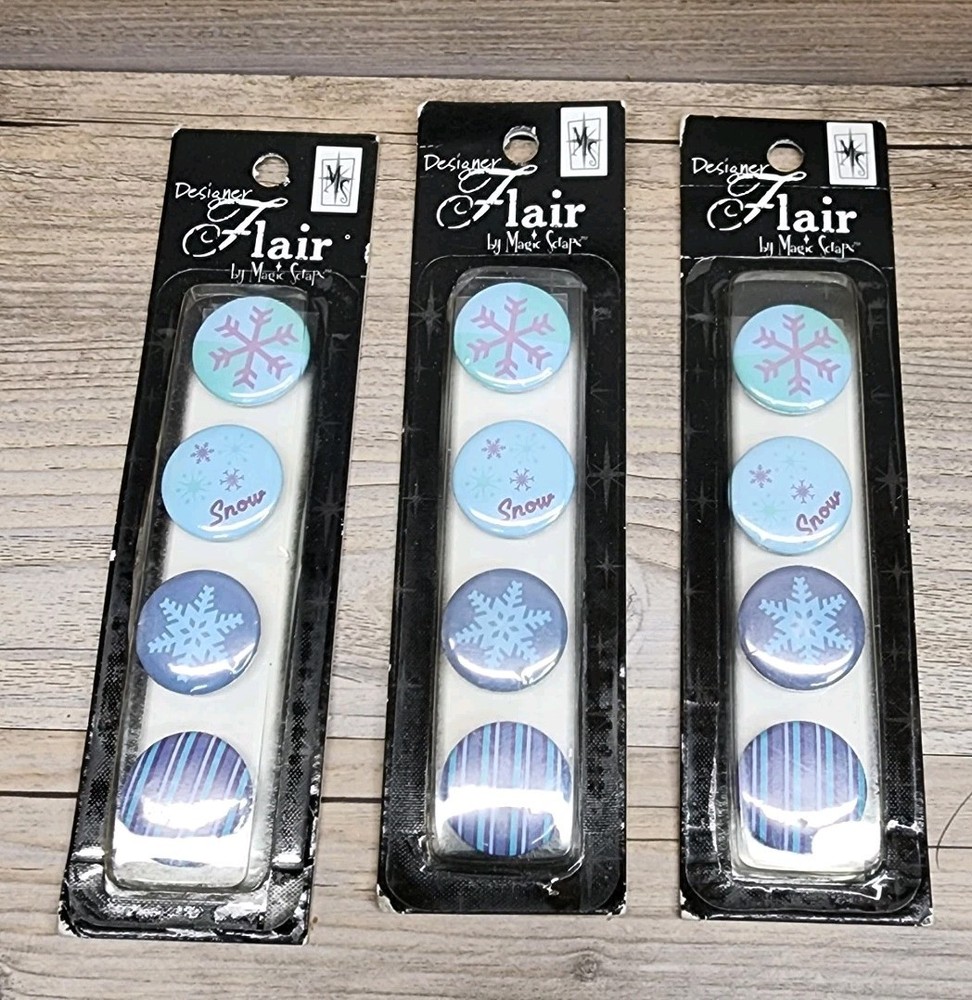 Lot of 3 Magic Scraps Designer Flair Scrapbooking Embellishment Pack