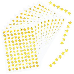 1080 Pcs 10 Sheets Tiny Gold Star Stickers, 0.3″ Diameter Small Reward Sticke…