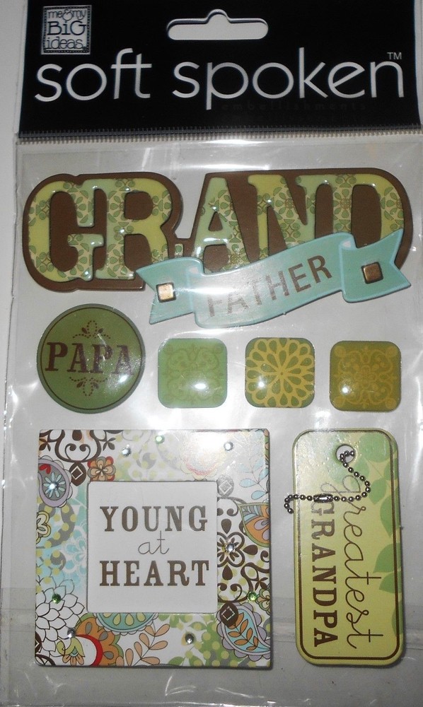 FAMILY GRANDFATHER Papa Grandpa Greatest Young Heart MAMBI Soft Spoken Stickers