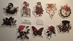 Goth Flowers + More -Stickers -10 PCs – 5 styles available! See Description