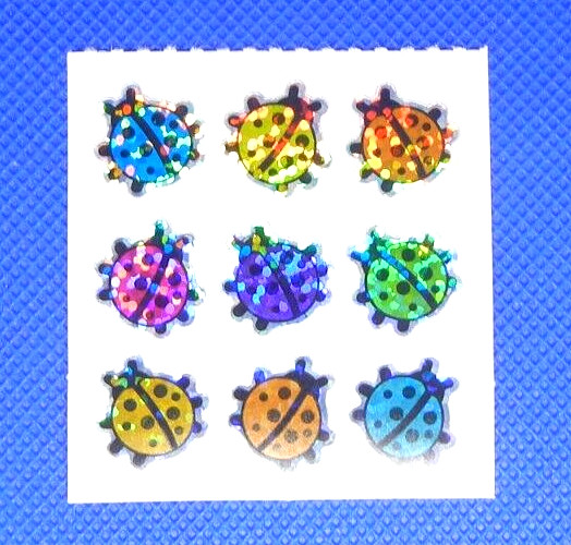 Colorful Ladybugs Blue Yellow Orange Pink Purple Prismatic Sandylion Sticker Mod