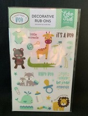 Echo Park Paper Sweet Baby Boy Decorative Rub-ons Embellishments