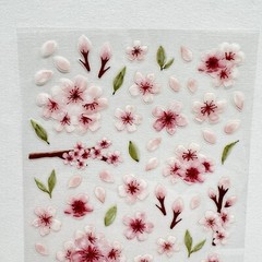 Suatelier Pink Water Blossom Dimensional Planner Stickers Scrapbooking Journal