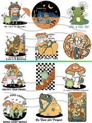 12 Retro Frogs Collage Sheet Supplies For Scrapbook Junk Journal Card Toppers