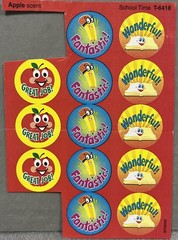 Rare Vintage Reward Stickers Scratch N And Sniff Trend Apple Scent School Time